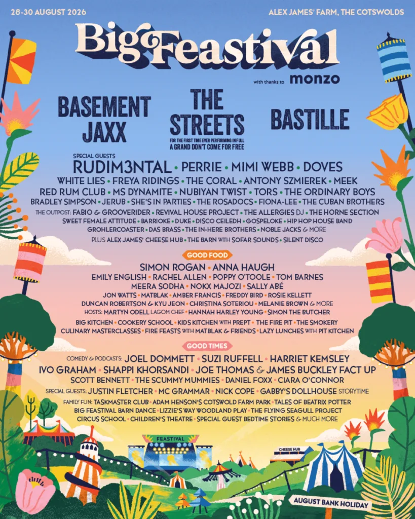 Big Feastival adds Mimi Webb, Simon Rogan, Joel Dommett and many more to 2026 line up