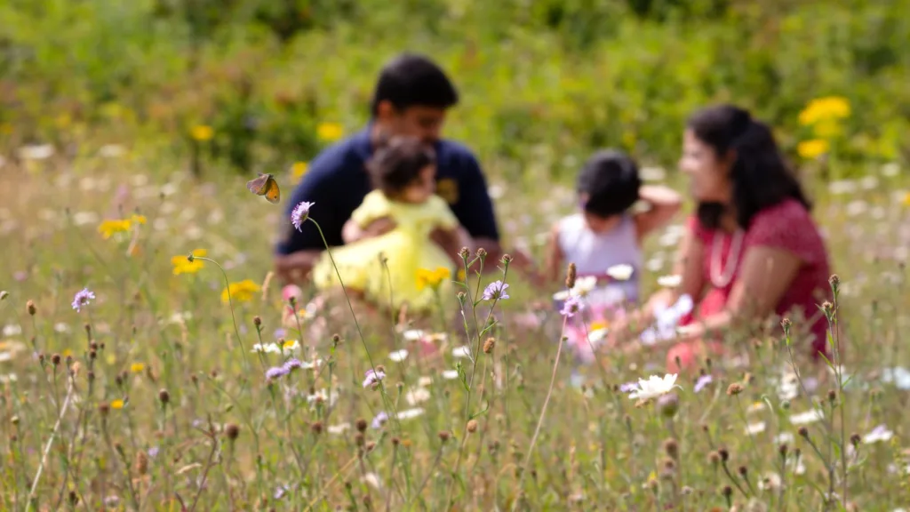 Family in nature. Image credit: BBOWT/Jon Hawkins Surrey Hills Photgraphy