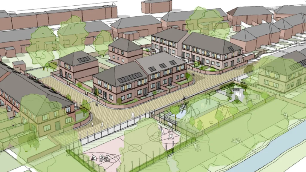 Planning application submitted for 31 affordable low-carbon homes in Bertie Place. Image: Artist’s impression of Bertie Place