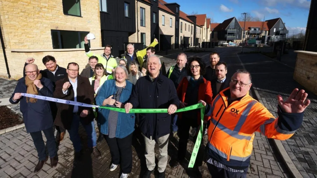 The official opening of Fishers Vale was marked with a ribbon-cutting ceremony attended by city councillors