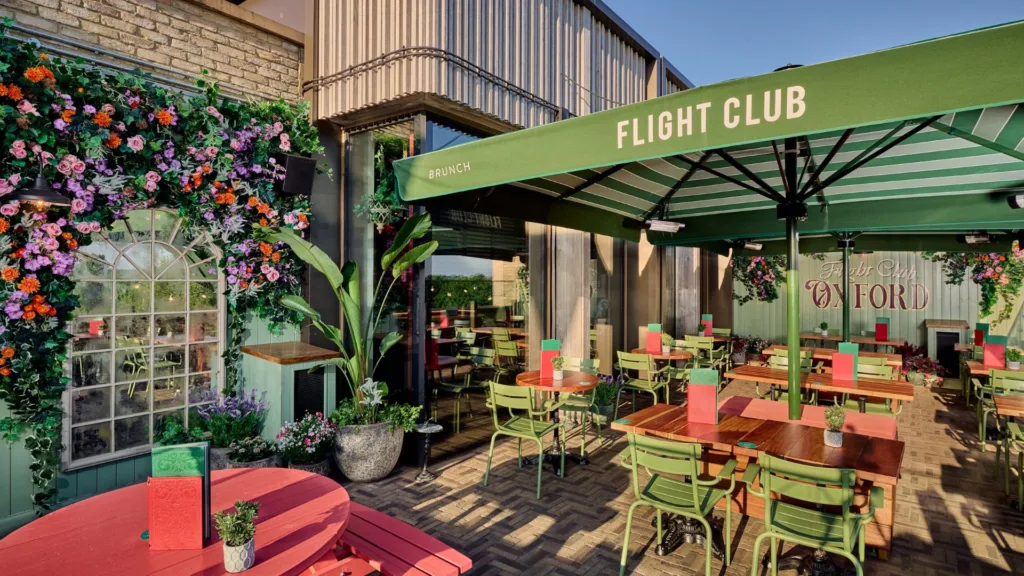 Flight Club Oxford unveils floral summer terraces ahead of seasonal launch