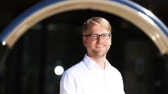 Matt Francis, The Oxford Trust’s new CEO, outside the Wood Centre for Innovation. Image credit: Ed Nix
