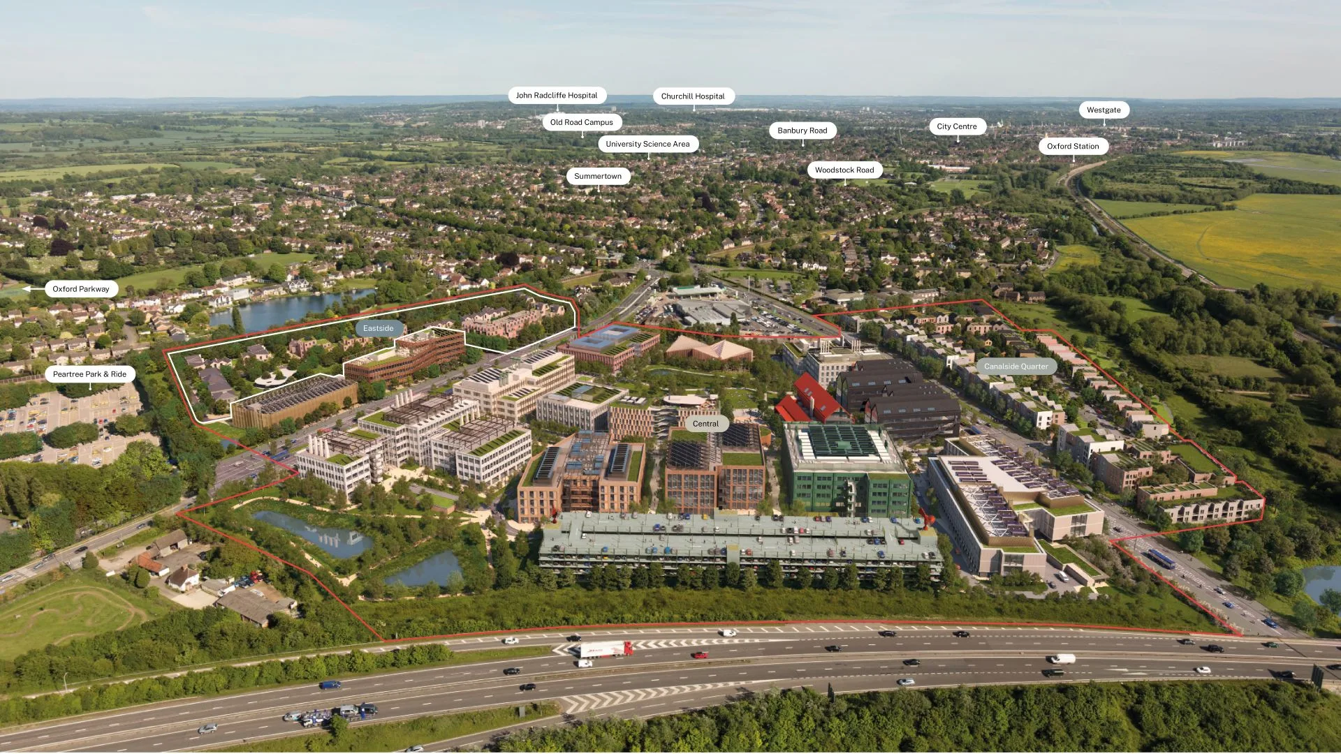 Aerial view of Oxford North