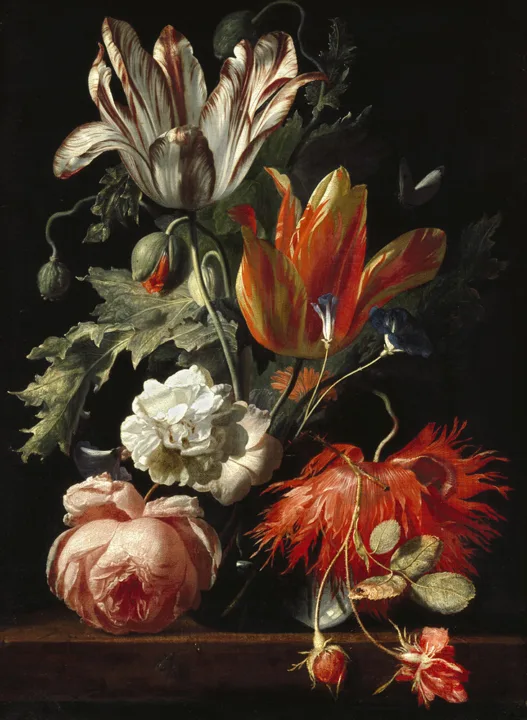 A Vase of Flowers, Simon Verelst, c. 1669–1675, oil on canvas, © Ashmolean Museum