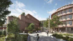 A CGI of Warneford Park view towards proposed link building. Image source: Cityscape Digital for Eric Parry Architects