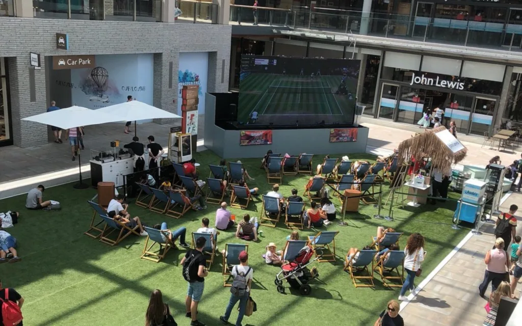 Westgate Oxford Shopping Centre during Wimbledon