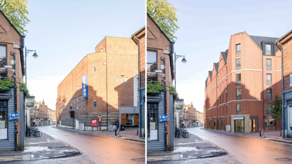 Front view - before and after